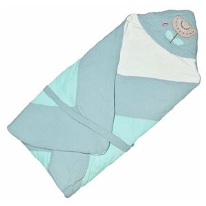 Одеяло-конверт для новорожденного Цветок, летнее, серое, 90х90 см