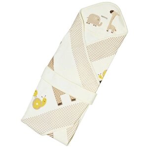 Одеяло-конверт для новорожденного Слоник и жираф, летнее, сиреневое, 85х85 см
