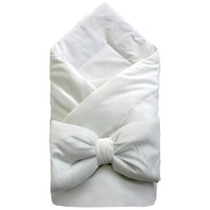 Одеяло на выписку «Белый жемчуг», 90, с бантом на резинке, демисезонное, молочный