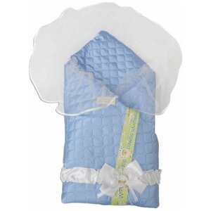 Одеяло на выписку Labeillebaby "Мила"зима) голубой