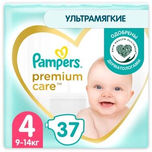 Pampers Premium Care Размер 4, 82 Подгузники, 9kg-14kg