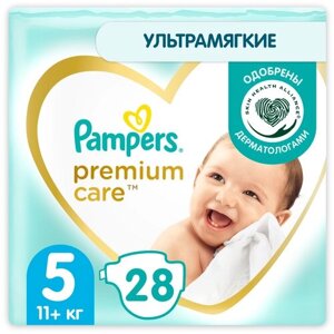 Pampers Premium Care Размер 5, 28 Подгузники, 11kg+