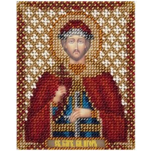 PANNA Набор для вышивания бисером Икона Святого Благоверного князя Игоря Черниговского 8.5 x 11 см (CM-1876)