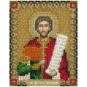 PANNA Набор для вышивания бисером Икона Святого мученика Виктора Месукевийского, Грузинского 8.5 x 11 см (CM-1931)