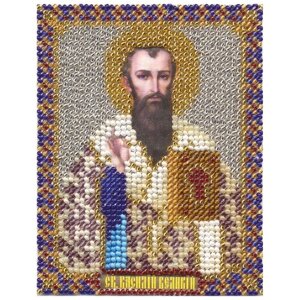 PANNA Набор для вышивания бисером Икона Святого Василия Великого 8.5 x 10.5 см (CM-1400)