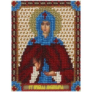 PANNA Набор для вышивания бисером Икона Святой Преподобной Аполлинарии 8.5 x 10.5 см (CM-1483)