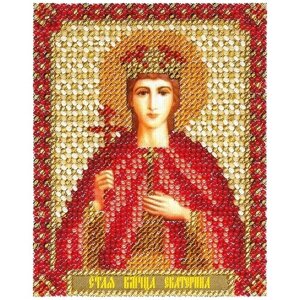 PANNA Набор для вышивания бисером Икона Святой Великомученицы Екатерины 8.5 x 11 см (CM-1433)