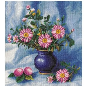 PANNA Набор для вышивания Букет хризантем в вазе 27,5 х 28,5 см (Ц-0978)