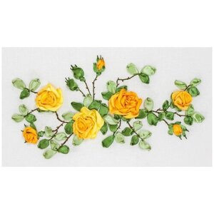 PANNA Набор для вышивания лентами Желтые розы 33.5 х 20 см (C-1089)