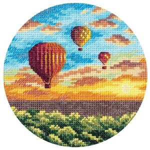 PANNA Набор для вышивания Воздушные шары на закате 12 x 12 см (PS-7059)