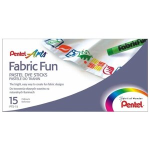 Пастель мелки для ткани Pentel FabricFun Pastels, 15 цветов