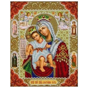 Паутинка Набор для вышивания бисером Пресвятая Богородица Достойно Есть 20 х 25 см (Б-1061)