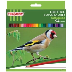 Пифагор Карандаши цветные Лесные жители 24 цвета (181336)