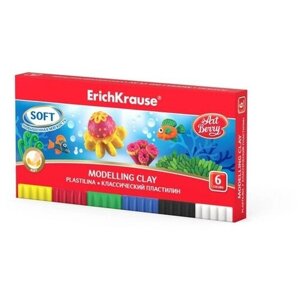 Пластилин 6 цветов, 108г, ErichKrause ArtBerry, со стеком, в картонной упаковке