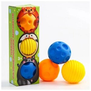 Подарочный набор массажных развивающих мячиков ТероПром 6579826 «Малыши-кругляши», 3 шт.