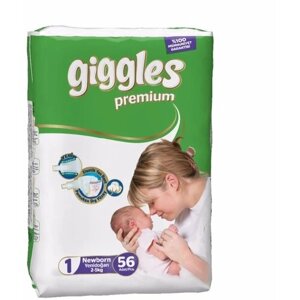Подгузники Giggles Premium (2-5кг) 56 штук