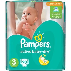 Подгузники PAMPERS Active Baby-Dry 3 (6-10 кг) 124 шт