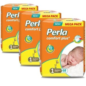 Подгузники PERLA CP MEGA newborn 68 шт 2-5 кг