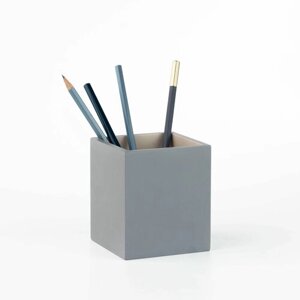 Подставка для ручек и карандашей, стакан канцелярский Penkap Duo, цвет серый