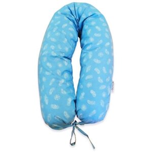 Подушка для беременных Vensalio C155 Boomerang "Лебяжий пух", перо на голубом, 60х110