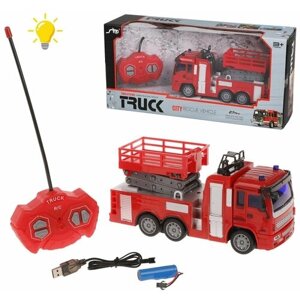 Пожарный автомобиль Наша игрушка QH833A-2, 1:30, 20 см, красный