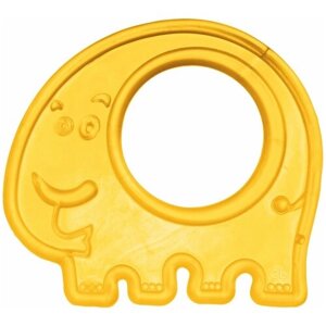 Прорезыватель мягкий, 0+цвет: желтый, форма: слоник