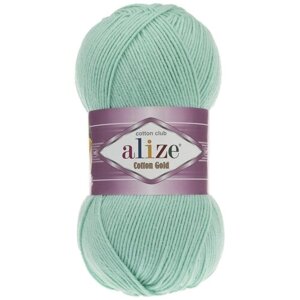 Пряжа Alize Cotton Gold (Ализе Коттон Голд) - 1 моток 15 водяная зелень 55% хлопок, 45% акрил 330м/100г