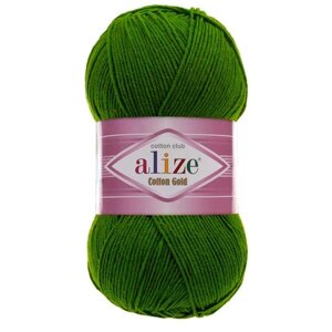 Пряжа Alize Cotton Gold зеленый (35), 55%хлопок/45%акрил, 330м, 100г, 1шт