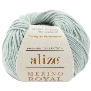 Пряжа Alize Merino Royal (Мерино Роял) - 1 моток цвет: мята (522), 100% мериносовая шерсть, 100м/50г