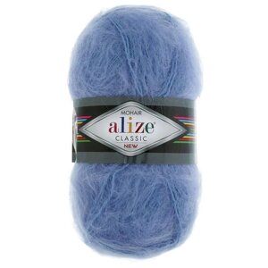 Пряжа Alize Mohair classic, 24 % шерсть, 25 % мохер, 51 % акрил, 100 г, 200 м, 1 шт., 40 голубой