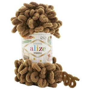 Пряжа Alize Puffy, 100 г, 9 м, 1 шт., 838 горчичный