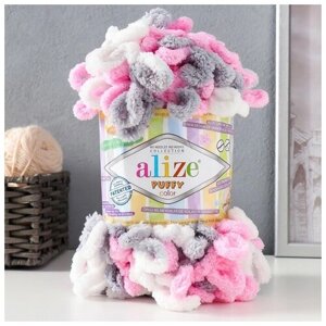 Пряжа ALIZE "Puffy color" 100 % микрополиэстер, 9 м, 100 г, 6370