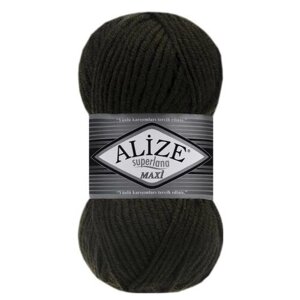 Пряжа Alize Superlana Maxi, 25 % шерсть, 75 % акрил, 100 г, 100 м, 1 шт., 241 темно-зеленый