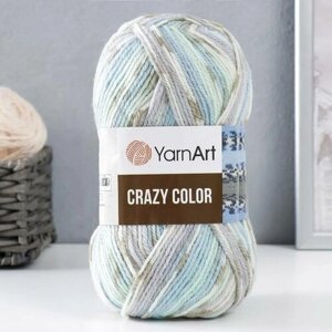 Пряжа "Crazy color" 25% шерсть, 75% акрил 260м/100гр (179 ледяной-беж), 1шт