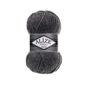 Пряжа для вязания Ализе Superlana maxi (25% шерсть, 75% акрил) 5х100г/100м цв. 182 средне-серый меланж