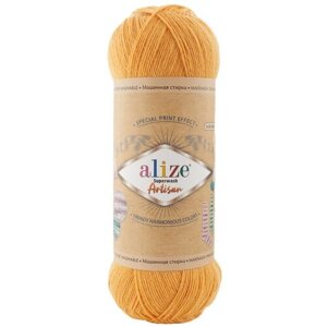 Пряжа для вязания ALIZE 'Superwash Artisan'100г, 420м (75% SW шерсть, 25% полиамид) (281 жёлтый), 5 мотков