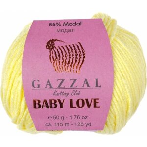 Пряжа Gazzal Baby Love лимонный (1607), 55%модал/45%акрил, 115м, 50г, 1шт
