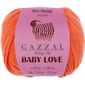 Пряжа Gazzal Baby Love оранжевый (1602), 55%модал/45%акрил, 115м, 50г, 1шт