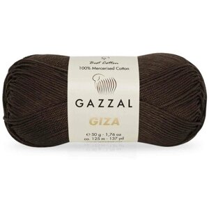 Пряжа Gazzal Giza шоколад (2486), 100%мерсеризованный хлопок, 125м, 50г, 1шт