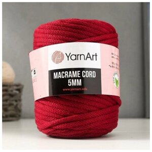 Пряжа "Macrame Cord" 60% хлопок, 40% вискоза/полиэстер 5 мм 85м/500гр (781 бордо)