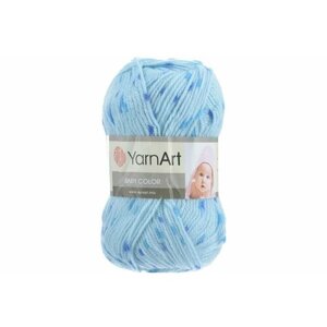Пряжа Yarnart Baby Color голубой/голубая крапинка (0265), 100%акрил, 150м, 50г, 1шт
