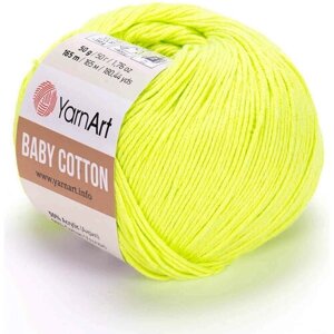Пряжа YarnArt Baby cotton лимонный (430), 50%хлопок/50%акрил, 165м, 50г, 1шт