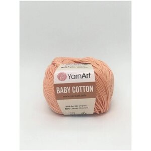 Пряжа YarnArt Baby cotton персиковый (412), 50%хлопок/50%акрил, 165м, 50г, 1шт