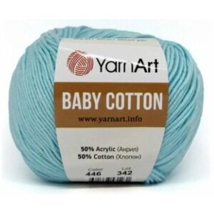 Пряжа YarnArt Baby cotton светлая бирюза (446), 50%хлопок/50%акрил, 165м, 50г, 1шт