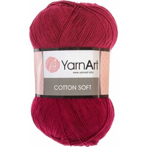 Пряжа YarnArt Cotton soft бордовый (66), 55%хлопок/45%полиакрил, 600м, 100г, 1шт