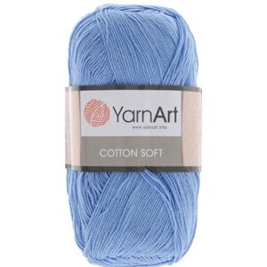 Пряжа YarnArt Cotton soft голубой (15), 55%хлопок/45%полиакрил, 600м, 100г, 1шт