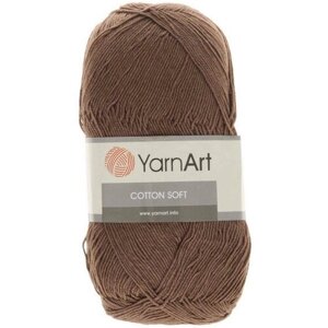Пряжа YarnArt Cotton soft коричневый (40), 55%хлопок/45%полиакрил, 600м, 100г, 1шт