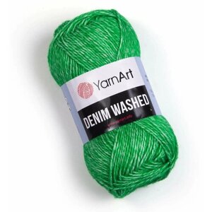Пряжа YarnArt Denim Washed зеленый (909), 20%акрил/80%хлопок, 130м, 50г, 1шт