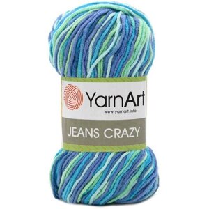 Пряжа YarnArt Jeans crazy, 55% хлопок, 45% акрил, 160 м/50 г, сине-зелёный 7204