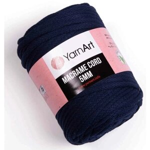 Пряжа YarnArt Macrame cord 5mm тёмно-синий (784), 60%хлопок/40%полиэстер/вискоза, 85м, 500г, 1шт